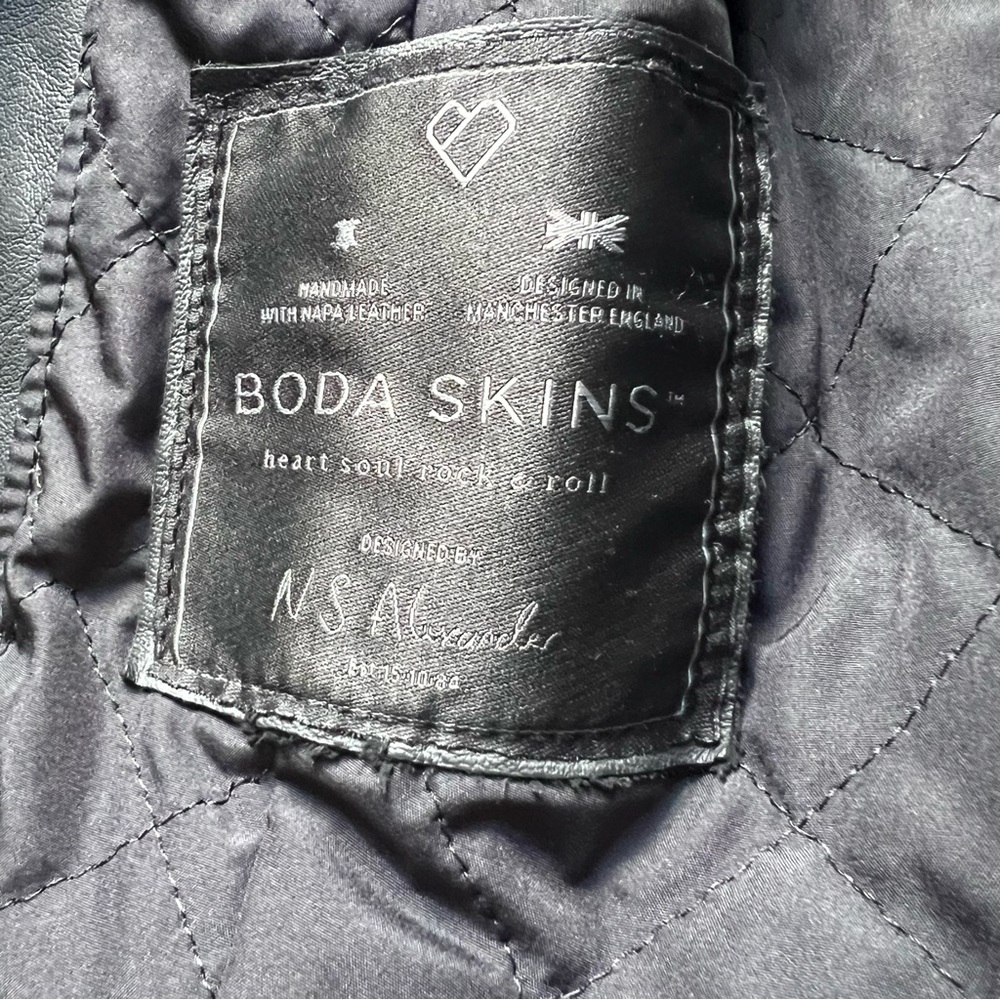 Boda Skins Black Napa Sheep leather Napoleon V2 biker jacket - Picture 14 of 15